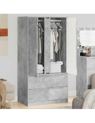 Mobile da Bagno con cassetto Grigio cemento 79,5 x 49 x 156 cm