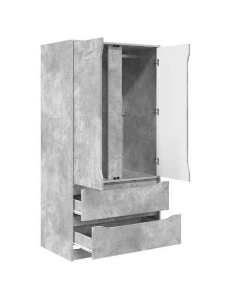 Mobile da Bagno con cassetto Grigio cemento 79,5 x 49 x 156 cm