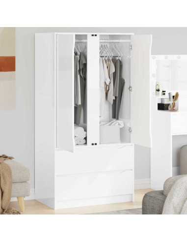 Mobile da Bagno con cassetto Bianco Lucido 79,5 x 49 x 156 cm