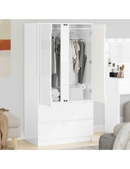 Mobile da Bagno con cassetto Bianco Lucido 79,5 x 49 x 156 cm