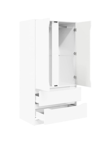 Mobile da Bagno con cassetto Bianco Lucido 79,5 x 49 x 156 cm