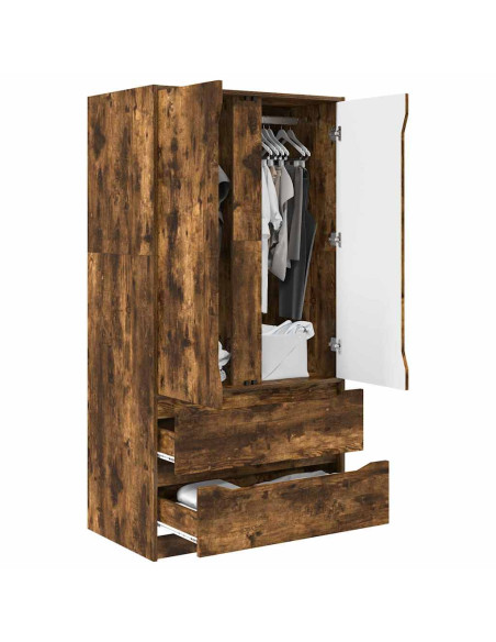 Mobile da Bagno con cassetto Rovere fumé 79,5 x 49 x 156 cm