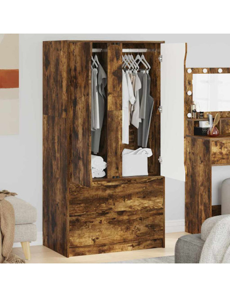 Mobile da Bagno con cassetto Rovere fumé 79,5 x 49 x 156 cm