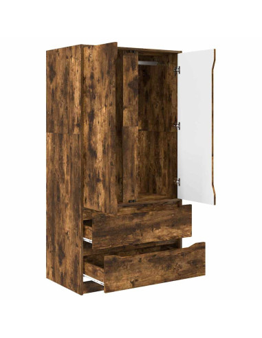 Mobile da Bagno con cassetto Rovere fumé 79,5 x 49 x 156 cm