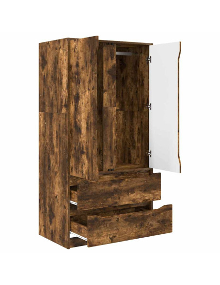 Mobile da Bagno con cassetto Rovere fumé 79,5 x 49 x 156 cm