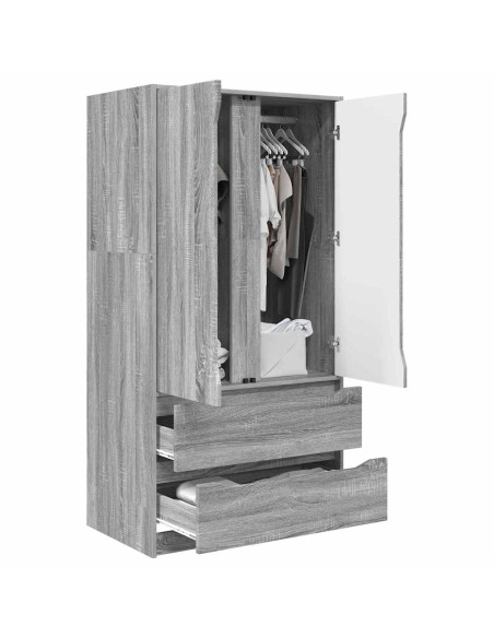 Mobile da Bagno con cassetto Grigio Sonoma 79,5 x 49 x 156 cm