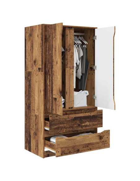 Mobile da Bagno con cassetto Legno vecchio 79,5 x 49 x 156 cm