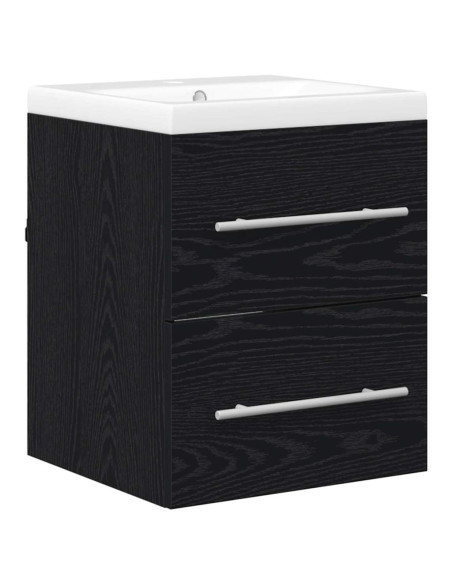 Armadio per Lavabo da Bagno con cassetto Nero 42 x 39 x 52 cm