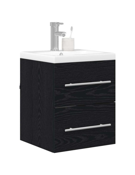 Armadio per Lavabo da Bagno con cassetto Nero 42 x 39 x 52 cm