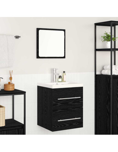 Armadio per Lavabo da Bagno con cassetto Nero 42 x 39 x 52 cm