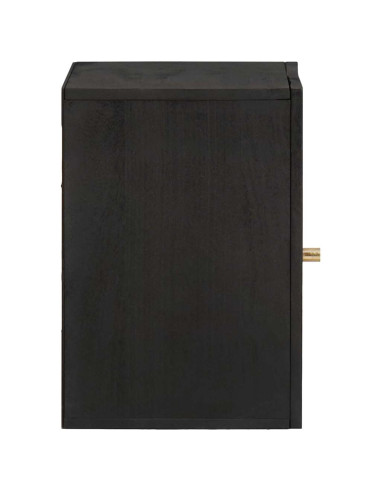 Armadietto a muro Nero 38 x 33 x 48 cm Legno di mango massello