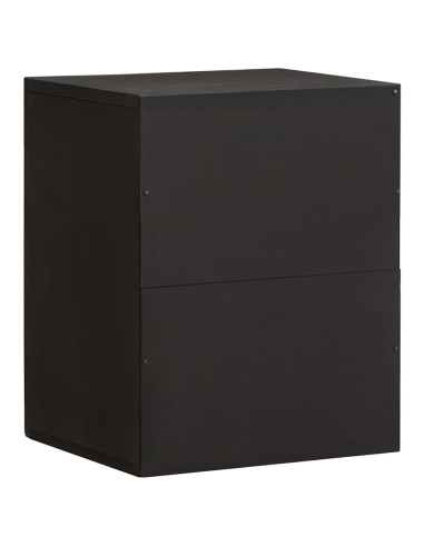 Armadietto a muro Nero 38 x 33 x 48 cm Legno di mango massello