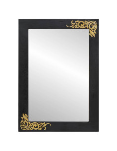 Specchio da bagno con specchio Nero e Argento 70 x 50 x 2,5 cm 2