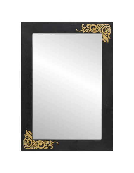 Specchio da bagno con specchio Nero e Argento 70 x 50 x 2,5 cm