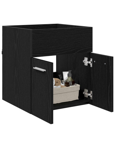 Armadio sottolavello con porta Rovere Nero 41 x 38,5 x 46 cm