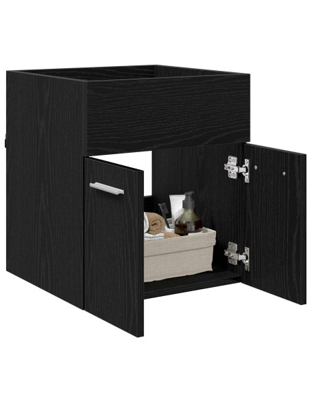 Armadio sottolavello con porta Rovere Nero 41 x 38,5 x 46 cm