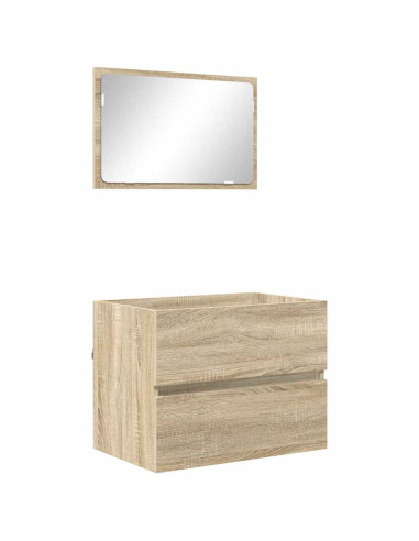 Set di mobili per il bagno Rovere Sonoma Legno multistrato
