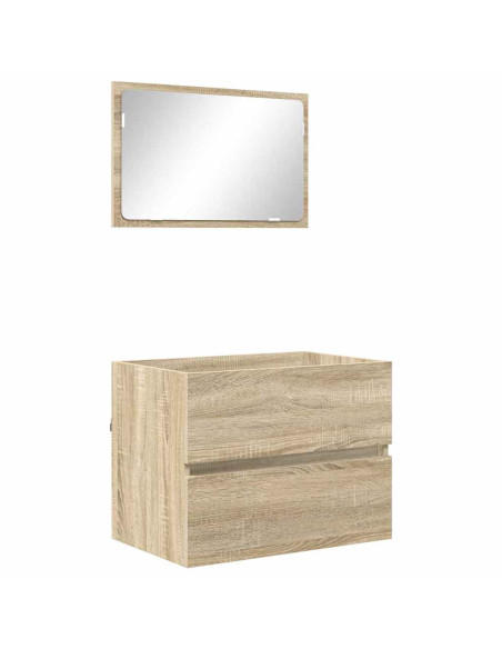 Set di mobili per il bagno Rovere Sonoma Legno multistrato