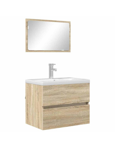 Set di mobili per il bagno Rovere Sonoma Legno multistrato
