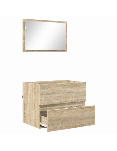 Set di mobili per il bagno Rovere Sonoma Legno multistrato