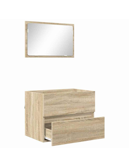 Set di mobili per il bagno Rovere Sonoma Legno multistrato