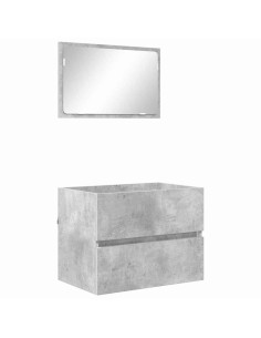 Set di mobili per il bagno Grigio cemento 60 x 38,3 x 45 cm 2