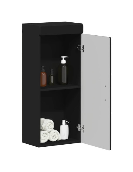 Armadio da bagno a muro con porta TULUM Nero 37 x 24,5 x 86 cm