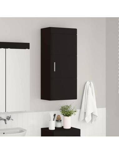 Armadio da bagno a muro con porta TULUM Nero 37 x 24,5 x 86 cm