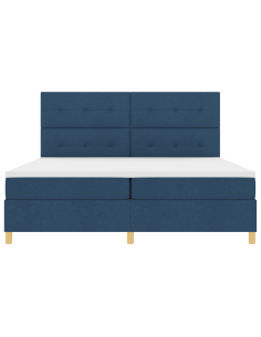 Letto a molle con materasso Blu 200 x 200 cm Tessuto 2