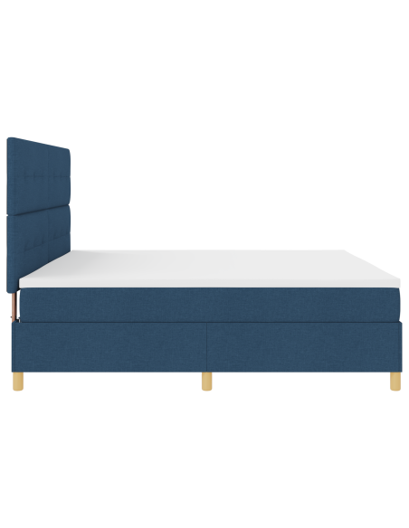 Letto a molle con materasso Blu 200 x 200 cm Tessuto