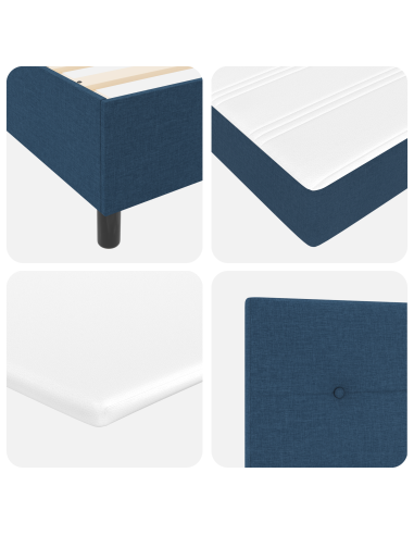 Letto a molle con materasso Blu 200 x 200 cm Tessuto