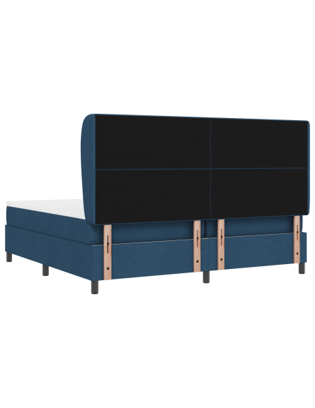 Letto a molle con materasso Blu 200 x 200 cm Tessuto