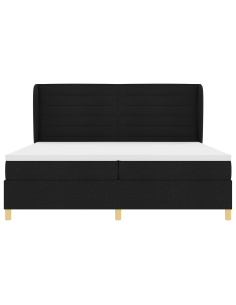 Letto con molle e materasso Grigio Scuro 90x190 cm Tessuto Nero 2