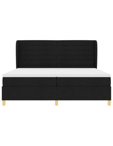 Letto con molle e materasso Grigio Scuro 90x190 cm Tessuto Nero