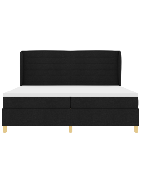 Letto con molle e materasso Grigio Scuro 90x190 cm Tessuto Nero