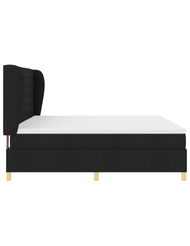 Letto con molle e materasso Grigio Scuro 90x190 cm Tessuto Nero