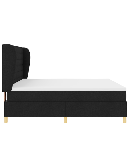 Letto con molle e materasso Grigio Scuro 90x190 cm Tessuto Nero