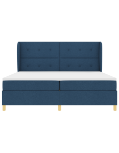 Letto con molle e materasso Grigio Scuro 90x190 cm Tessuto Blu 2