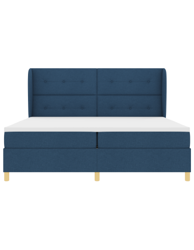 Letto con molle e materasso Grigio Scuro 90x190 cm Tessuto Blu
