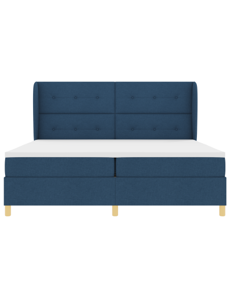 Letto con molle e materasso Grigio Scuro 90x190 cm Tessuto Blu
