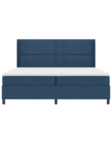 Letto a molle con materasso Blu 200 x 200 cm Tessuto