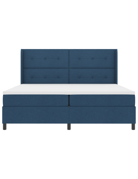 Letto a molle con materasso Blu 200 x 200 cm Tessuto