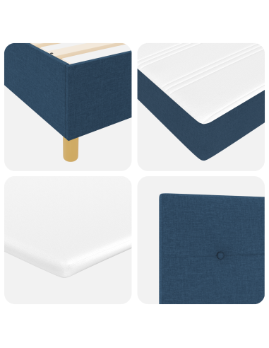 Letto a molle con materasso Blu 200 x 200 cm Tessuto