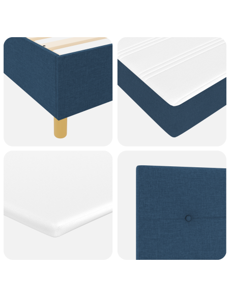 Letto a molle con materasso Blu 200 x 200 cm Tessuto