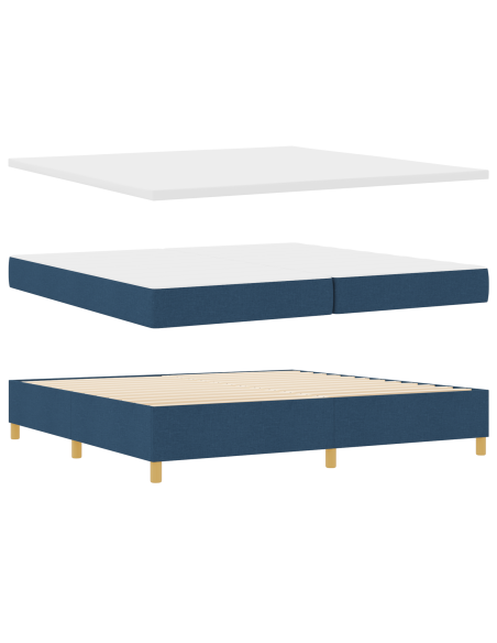 Letto a molle con materasso Blu 200 x 200 cm Tessuto
