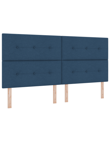 Letto a molle con materasso Blu 200 x 200 cm Tessuto