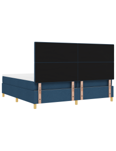 Letto a Sorgente LED con materasso Blu 200 x 200 cm Tessuto 2