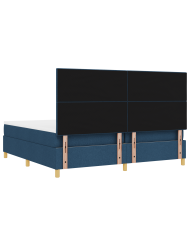 Letto a Sorgente LED con materasso Blu 200 x 200 cm Tessuto
