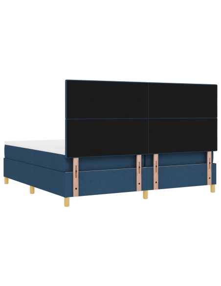 Letto a Sorgente LED con materasso Blu 200 x 200 cm Tessuto