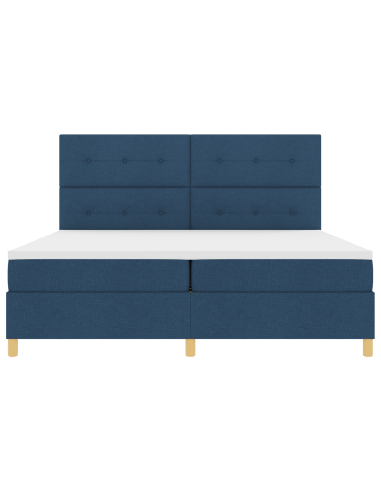 Letto a Sorgente LED con materasso Blu 200 x 200 cm Tessuto